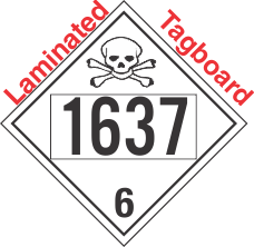 Poison Toxic Class 6.1 UN1637 Tagboard DOT Placard