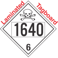 Poison Toxic Class 6.1 UN1640 Tagboard DOT Placard