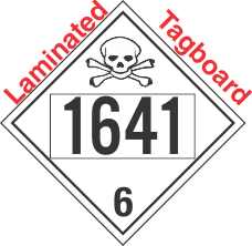 Poison Toxic Class 6.1 UN1641 Tagboard DOT Placard