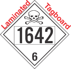 Poison Toxic Class 6.1 UN1642 Tagboard DOT Placard