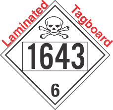 Poison Toxic Class 6.1 UN1643 Tagboard DOT Placard