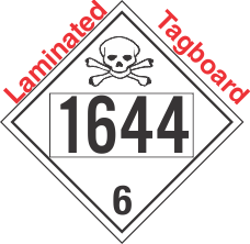 Poison Toxic Class 6.1 UN1644 Tagboard DOT Placard