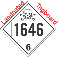 Poison Toxic Class 6.1 UN1646 Tagboard DOT Placard