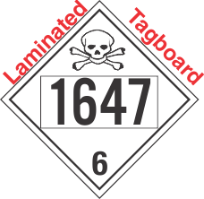 Poison Toxic Class 6.1 UN1647 Tagboard DOT Placard