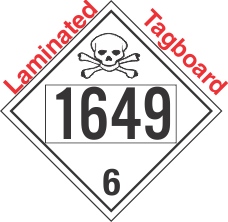 Poison Toxic Class 6.1 UN1649 Tagboard DOT Placard