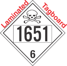 Poison Toxic Class 6.1 UN1651 Tagboard DOT Placard