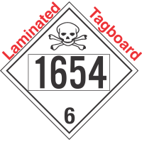 Poison Toxic Class 6.1 UN1654 Tagboard DOT Placard