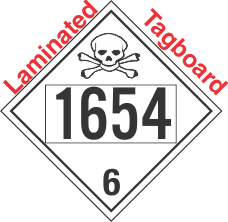 Poison Toxic Class 6.1 UN1654 Tagboard DOT Placard