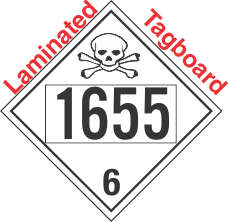 Poison Toxic Class 6.1 UN1655 Tagboard DOT Placard