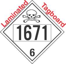 Poison Toxic Class 6.1 UN1671 Tagboard DOT Placard