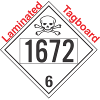 Poison Toxic Class 6.1 UN1672 Tagboard DOT Placard