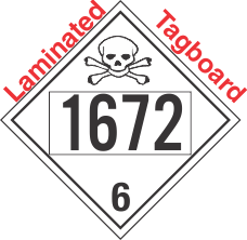 Poison Toxic Class 6.1 UN1672 Tagboard DOT Placard