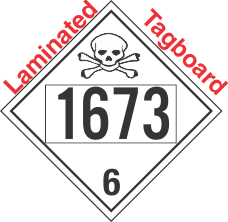 Poison Toxic Class 6.1 UN1673 Tagboard DOT Placard