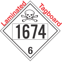 Poison Toxic Class 6.1 UN1674 Tagboard DOT Placard