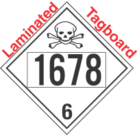 Poison Toxic Class 6.1 UN1678 Tagboard DOT Placard