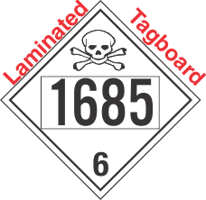 Poison Toxic Class 6.1 UN1685 Tagboard DOT Placard