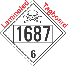 Poison Toxic Class 6.1 UN1687 Tagboard DOT Placard