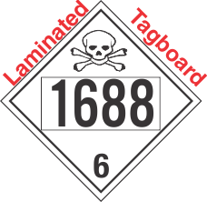 Poison Toxic Class 6.1 UN1688 Tagboard DOT Placard