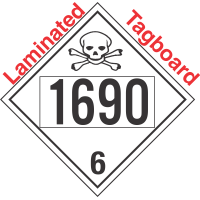 Poison Toxic Class 6.1 UN1690 Tagboard DOT Placard