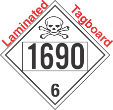 Poison Toxic Class 6.1 UN1690 Tagboard DOT Placard