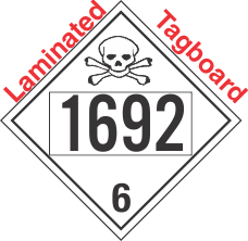 Poison Toxic Class 6.1 UN1692 Tagboard DOT Placard