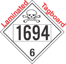 Poison Toxic Class 6.1 UN1694 Tagboard DOT Placard