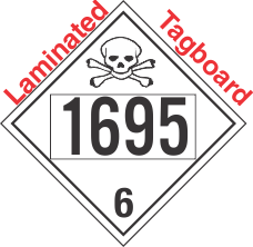 Poison Toxic Class 6.1 UN1695 Tagboard DOT Placard