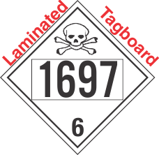 Poison Toxic Class 6.1 UN1697 Tagboard DOT Placard