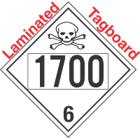 Poison Toxic Class 6.1 UN1700 Tagboard DOT Placard