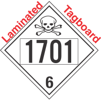 Poison Toxic Class 6.1 UN1701 Tagboard DOT Placard