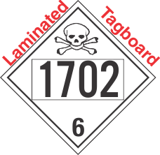 Poison Toxic Class 6.1 UN1702 Tagboard DOT Placard