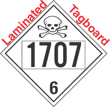 Poison Toxic Class 6.1 UN1707 Tagboard DOT Placard