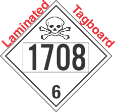 Poison Toxic Class 6.1 UN1708 Tagboard DOT Placard