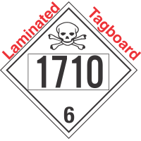 Poison Toxic Class 6.1 UN1710 Tagboard DOT Placard