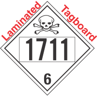 Poison Toxic Class 6.1 UN1711 Tagboard DOT Placard