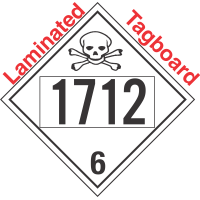 Poison Toxic Class 6.1 UN1712 Tagboard DOT Placard