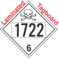 Poison Toxic Class 6.1 UN1722 Tagboard DOT Placard