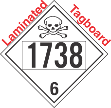 Poison Toxic Class 6.1 UN1738 Tagboard DOT Placard