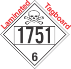 Poison Toxic Class 6.1 UN1751 Tagboard DOT Placard