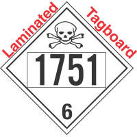 Poison Toxic Class 6.1 UN1751 Tagboard DOT Placard