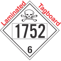 Poison Toxic Class 6.1 UN1752 Tagboard DOT Placard