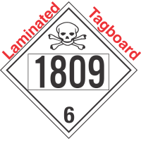 Poison Toxic Class 6.1 UN1809 Tagboard DOT Placard