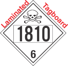 Poison Toxic Class 6.1 UN1810 Tagboard DOT Placard