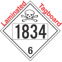 Poison Toxic Class 6.1 UN1834 Tagboard DOT Placard