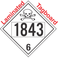 Poison Toxic Class 6.1 UN1843 Tagboard DOT Placard