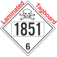 Poison Toxic Class 6.1 UN1851 Tagboard DOT Placard