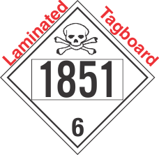 Poison Toxic Class 6.1 UN1851 Tagboard DOT Placard