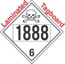 Poison Toxic Class 6.1 UN1888 Tagboard DOT Placard