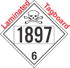 Poison Toxic Class 6.1 UN1897 Tagboard DOT Placard