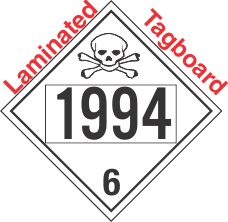 Poison Toxic Class 6.1 UN1994 Tagboard DOT Placard